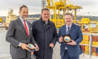 Visita del sindaco di Vienna Ludwig e dell'ambasciatore austriaco in Italia Rendi al porto di Trieste